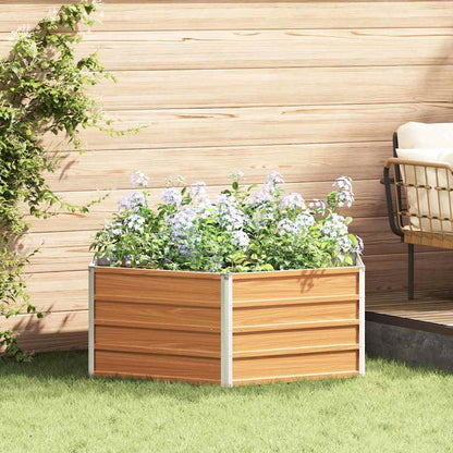 vidaXL Carré potager aspect bois 129 x 129 x 45 cm Acier galvanisé