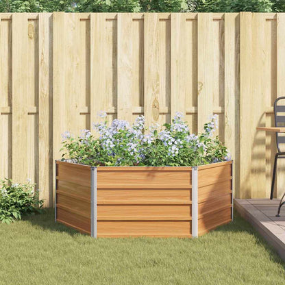 vidaXL Carré potager aspect bois 129 x 129 x 45 cm Acier galvanisé