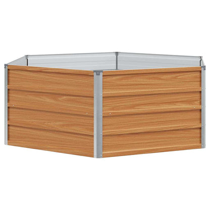 vidaXL Carré potager aspect bois 129 x 129 x 45 cm Acier galvanisé