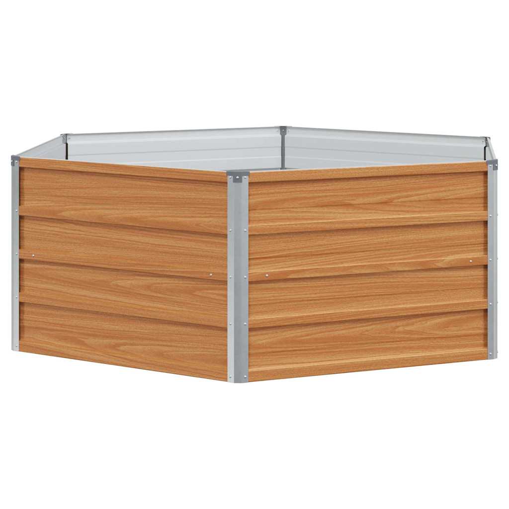 vidaXL Carré potager aspect bois 129 x 129 x 45 cm Acier galvanisé