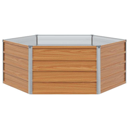 vidaXL Carré potager aspect bois 129 x 129 x 45 cm Acier galvanisé