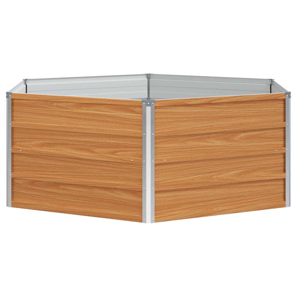 vidaXL Carré potager aspect bois 129 x 129 x 45 cm Acier galvanisé