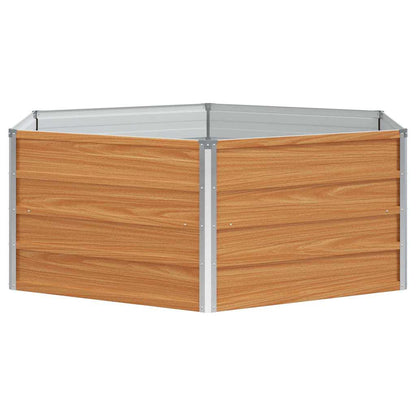 vidaXL Carré potager aspect bois 129 x 129 x 45 cm Acier galvanisé