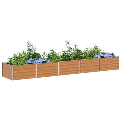 vidaXL Hochbeet Hellbraun 400 x 80 x 45 cm Verzinkter Stahl