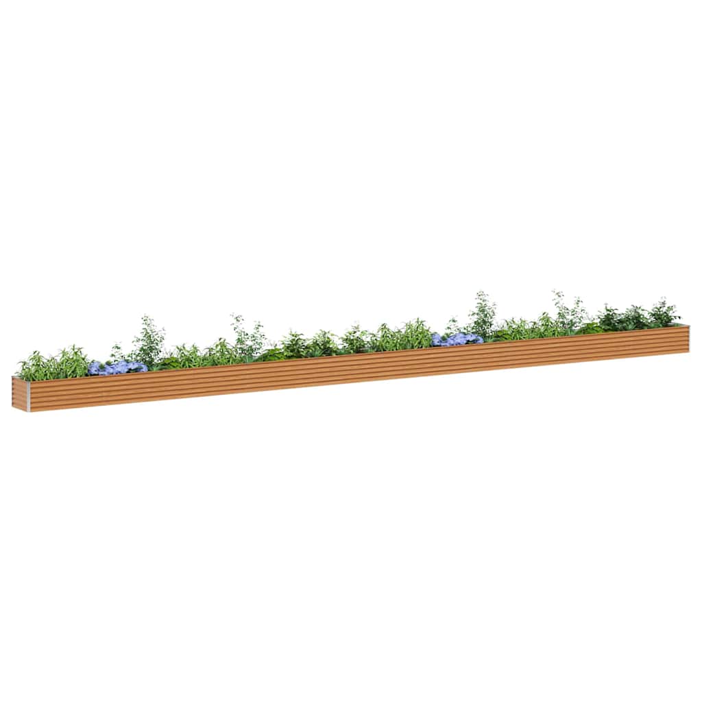 Hochbeet Hellbraun 970 x 50 x 36 cm Verzinkter Stahl