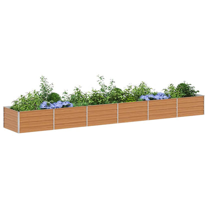 vidaXL Hochbeet Hellbraun 480 x 80 x 45 cm Verzinkter Stahl