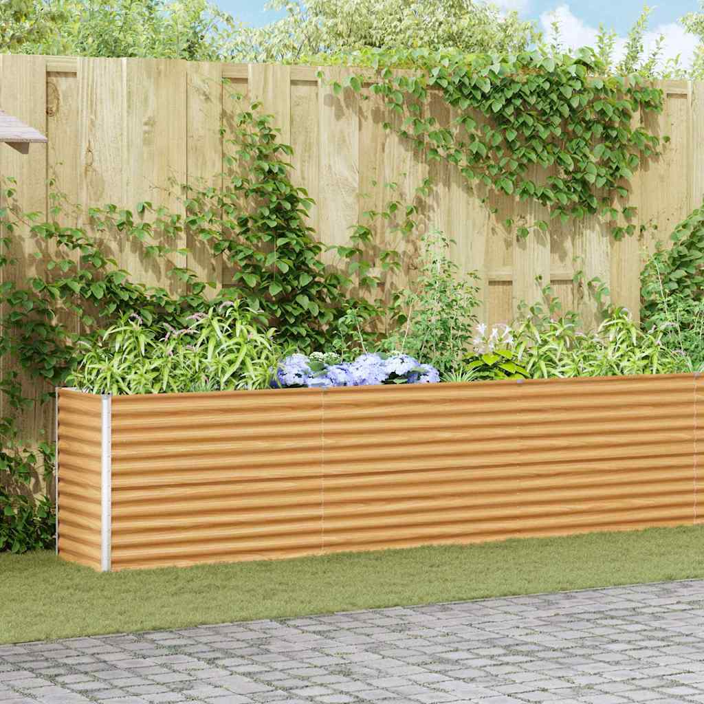 vidaXL Jardinnière surélevée Marron clair 485 x 50 x 68 cm Acier galvanisé
