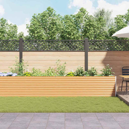 vidaXL Jardinnière surélevée Marron clair 485 x 50 x 68 cm Acier galvanisé