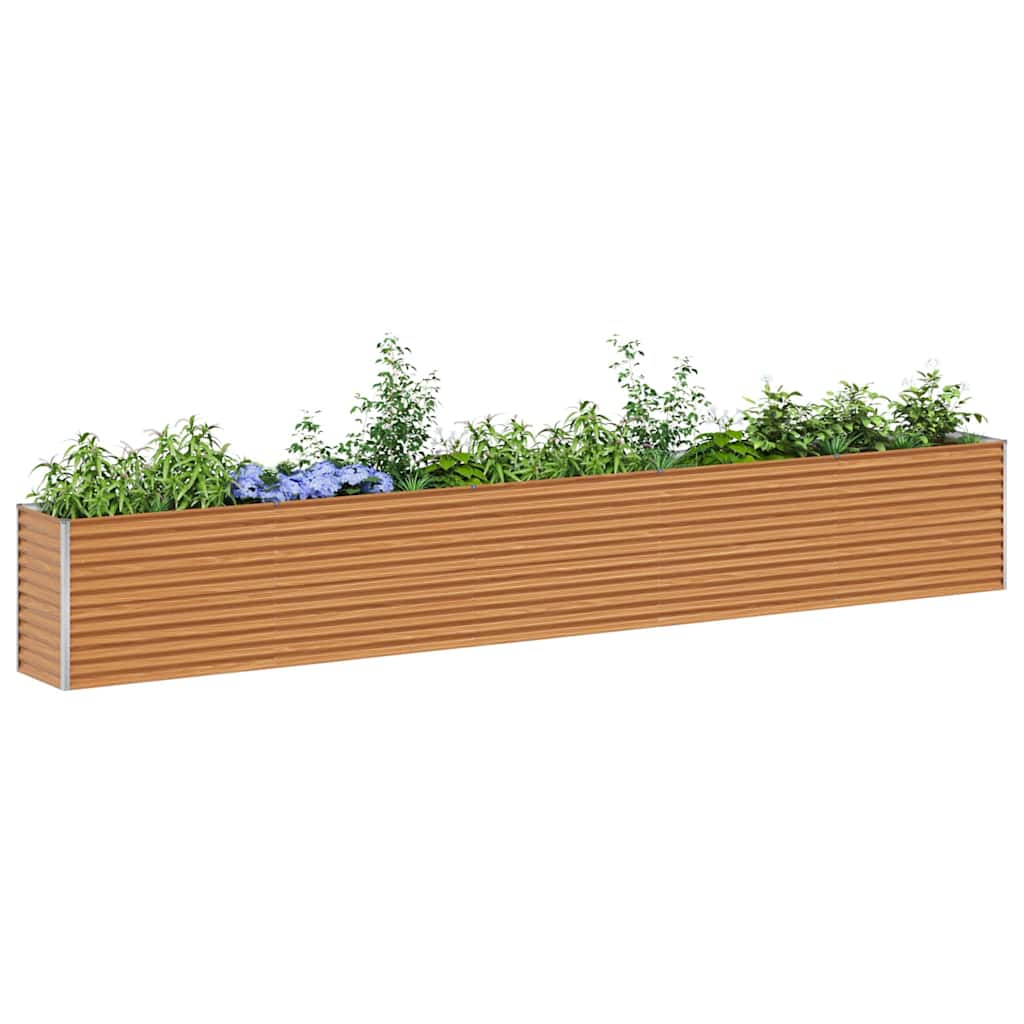vidaXL Jardinnière surélevée Marron clair 485 x 50 x 68 cm Acier galvanisé