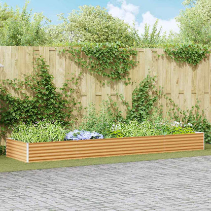 vidaXL Carré potager marron clair 390 x 100 x 36 cm Acier galvanisé