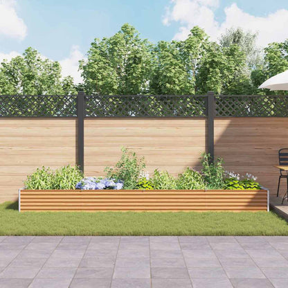 vidaXL Carré potager marron clair 390 x 100 x 36 cm Acier galvanisé