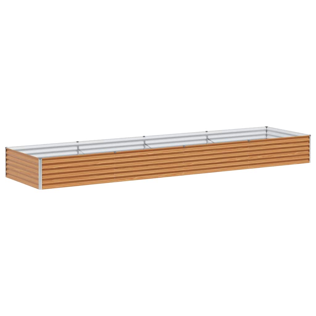 vidaXL Carré potager marron clair 390 x 100 x 36 cm Acier galvanisé