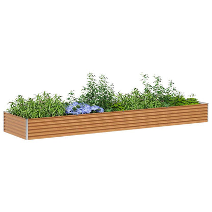 vidaXL Carré potager marron clair 390 x 100 x 36 cm Acier galvanisé
