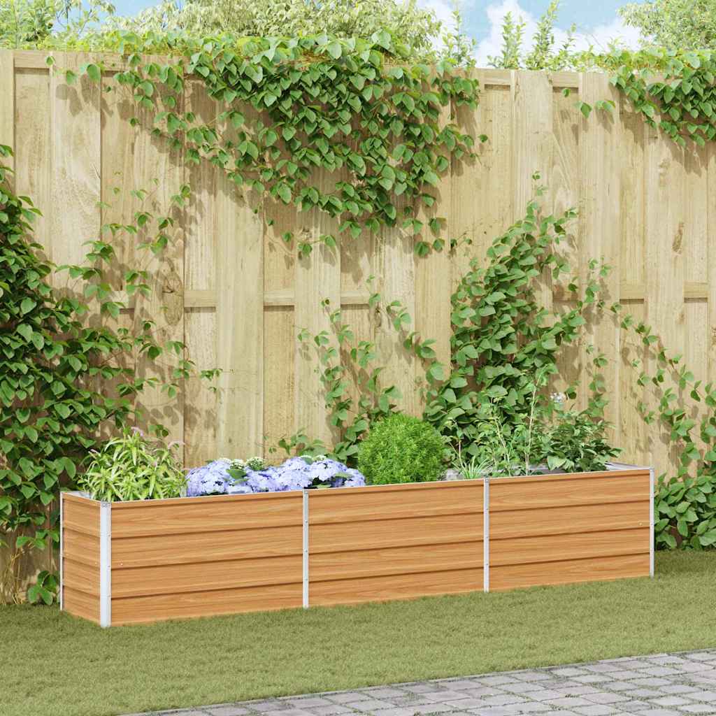 vidaXL Hochbeet Hellbraun 240 x 40 x 45 cm Verzinkter Stahl