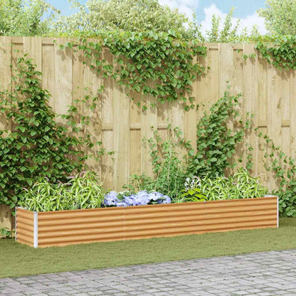 vidaXL Carré potager marron clair 290 x 50 x 36 cm Acier galvanisé