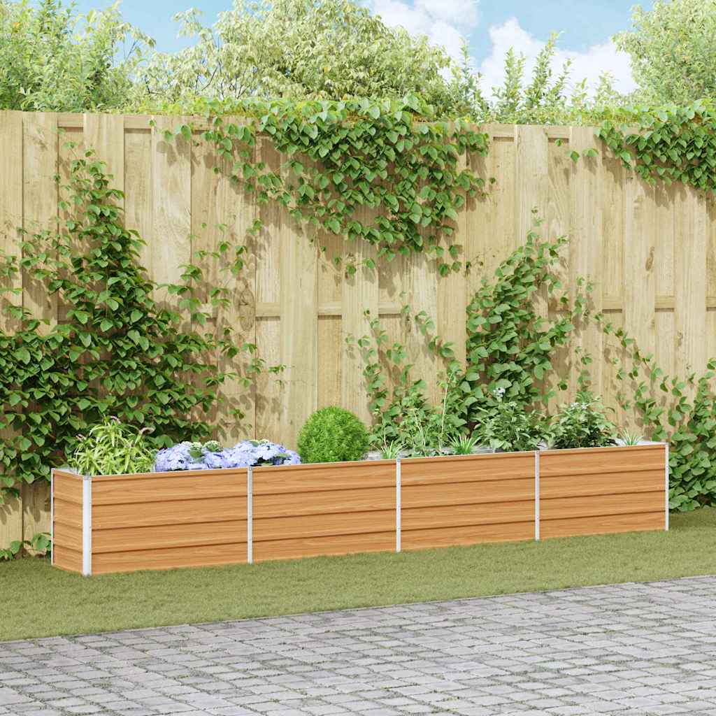 vidaXL Hochbeet Hellbraun 320 x 40 x 45 cm Verzinkter Stahl
