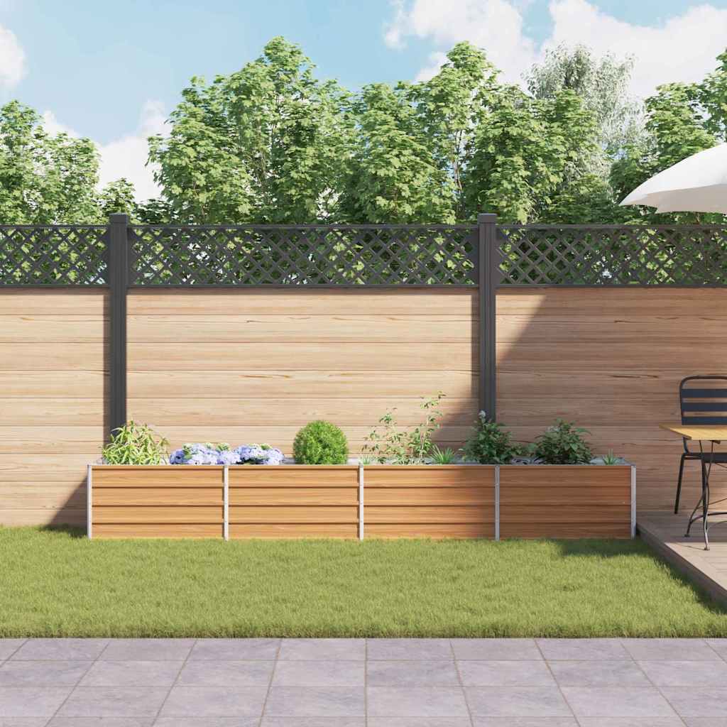 vidaXL Hochbeet Hellbraun 320 x 40 x 45 cm Verzinkter Stahl
