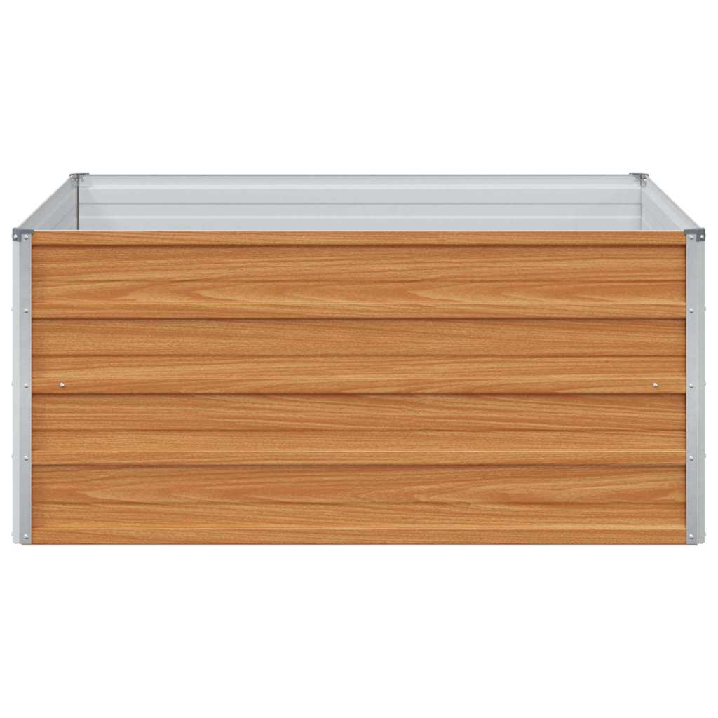 vidaXL Hochbeet Hellbraun 100 x 100 x 45 cm Verzinkter Stahl