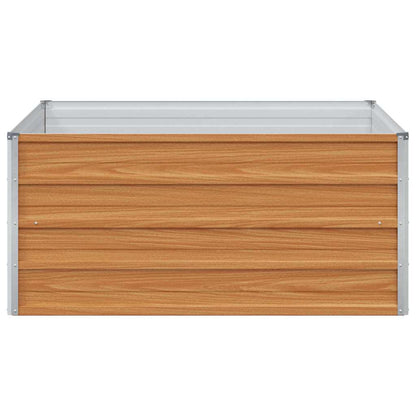 vidaXL Hochbeet Hellbraun 100 x 100 x 45 cm Verzinkter Stahl