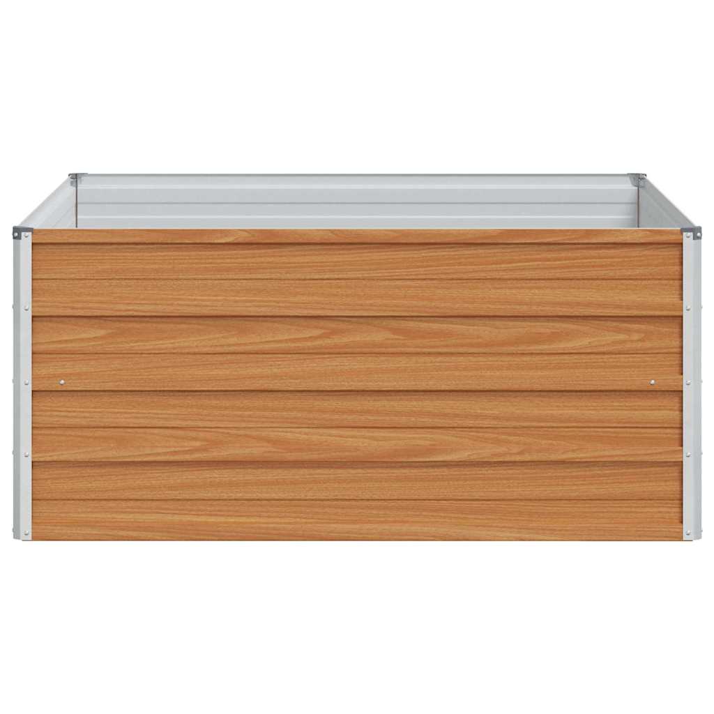 vidaXL Hochbeet Hellbraun 100 x 100 x 45 cm Verzinkter Stahl