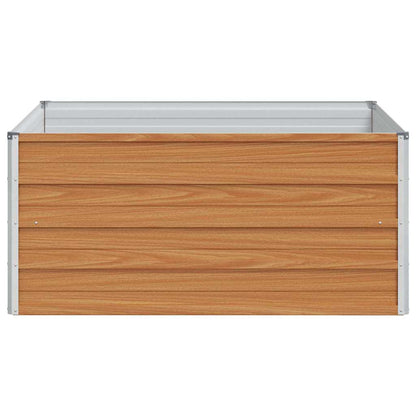 vidaXL Hochbeet Hellbraun 100 x 100 x 45 cm Verzinkter Stahl