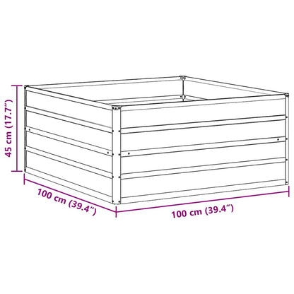 vidaXL Hochbeet Hellbraun 100 x 100 x 45 cm Verzinkter Stahl