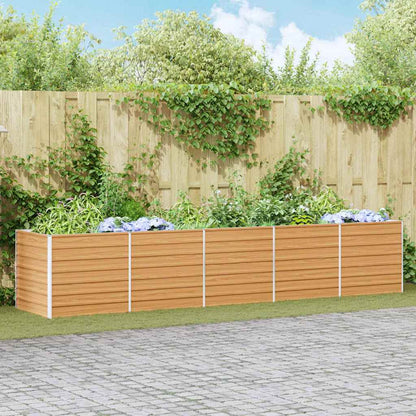 vidaXL Hochbeet Hellbraun 400 x 80 x 77 cm Verzinkter Stahl