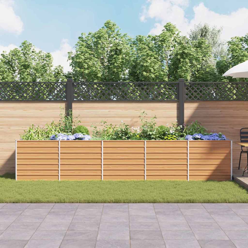 vidaXL Hochbeet Hellbraun 400 x 80 x 77 cm Verzinkter Stahl