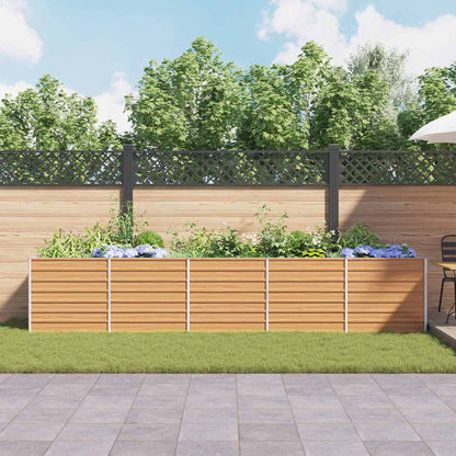 vidaXL Hochbeet Hellbraun 400 x 80 x 77 cm Verzinkter Stahl