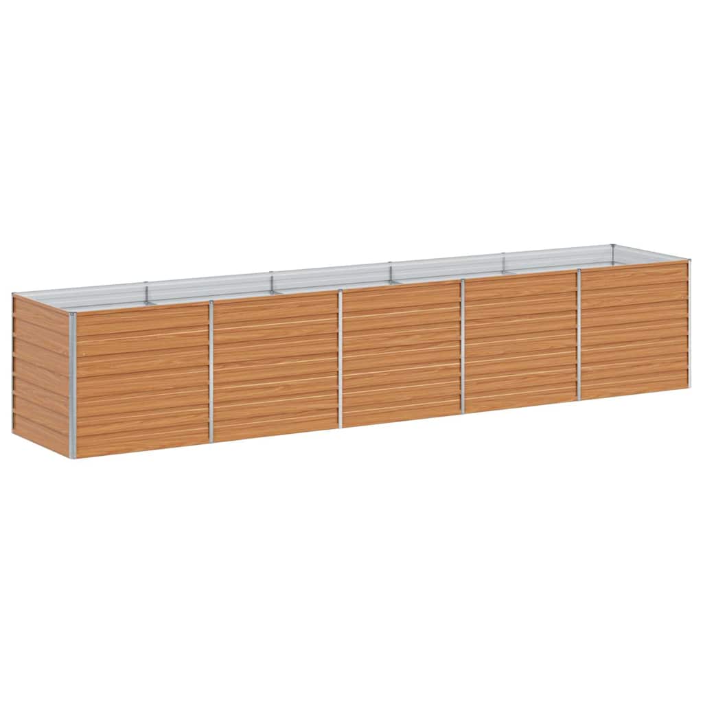 vidaXL Hochbeet Hellbraun 400 x 80 x 77 cm Verzinkter Stahl