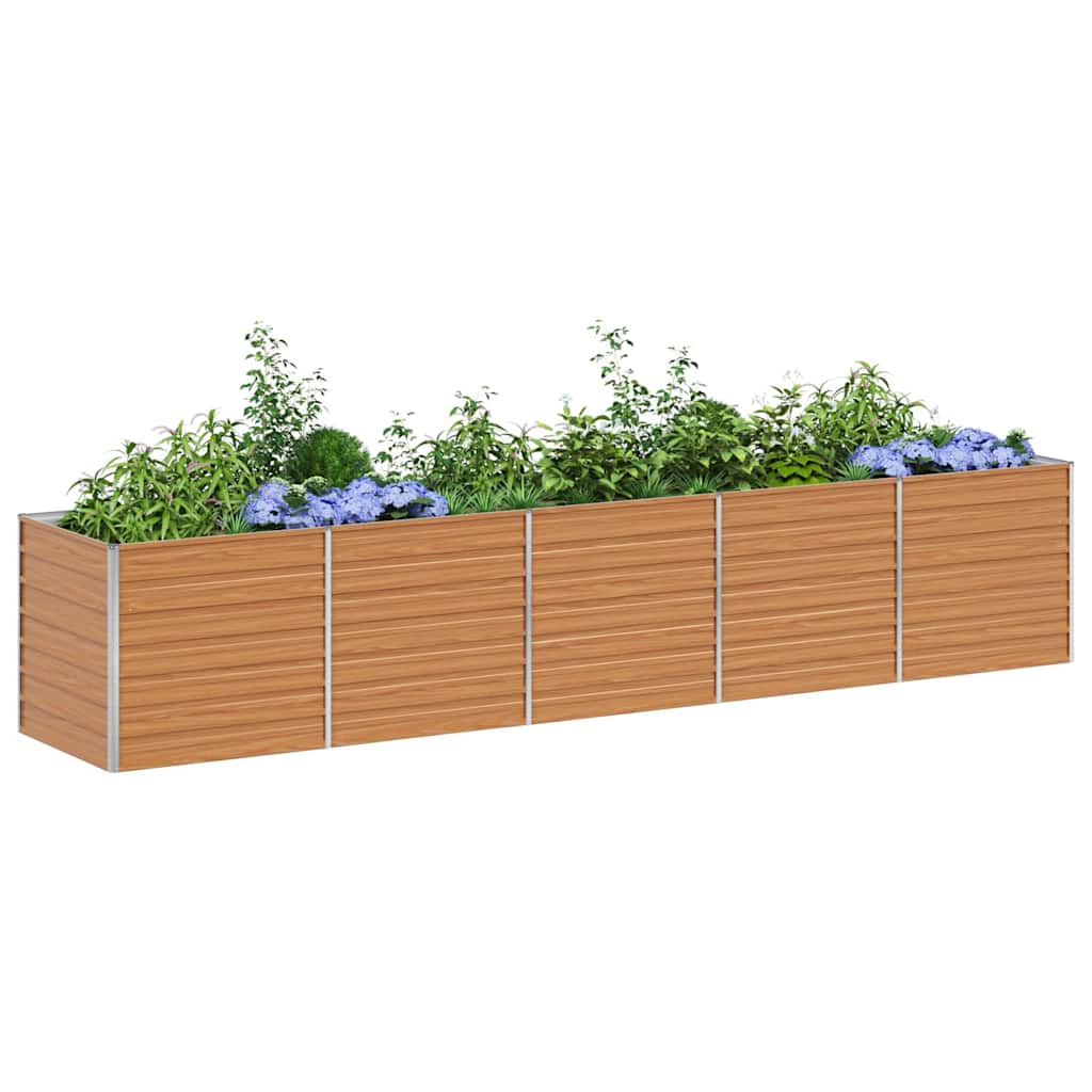 vidaXL Hochbeet Hellbraun 400 x 80 x 77 cm Verzinkter Stahl