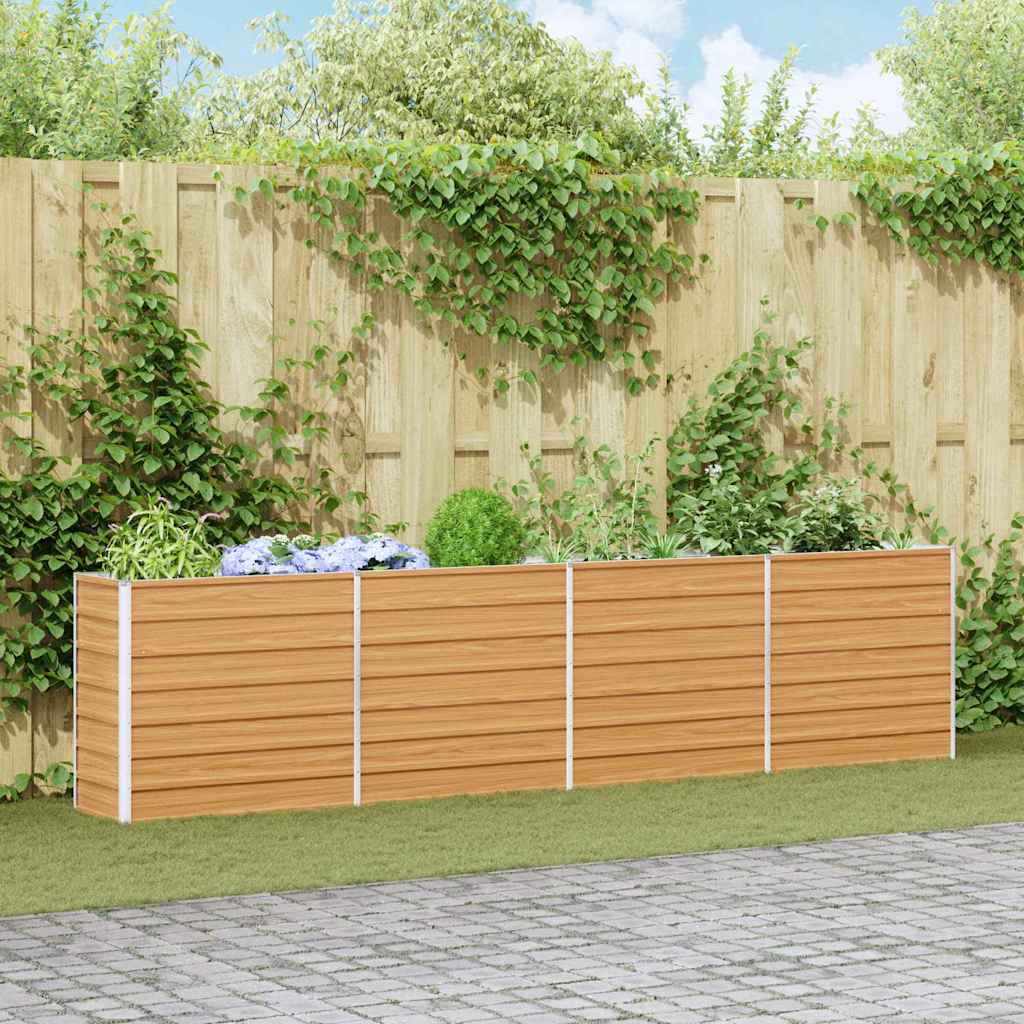 vidaXL Hochbeet Hellbraun 320 x 40 x 77 cm Verzinkter Stahl