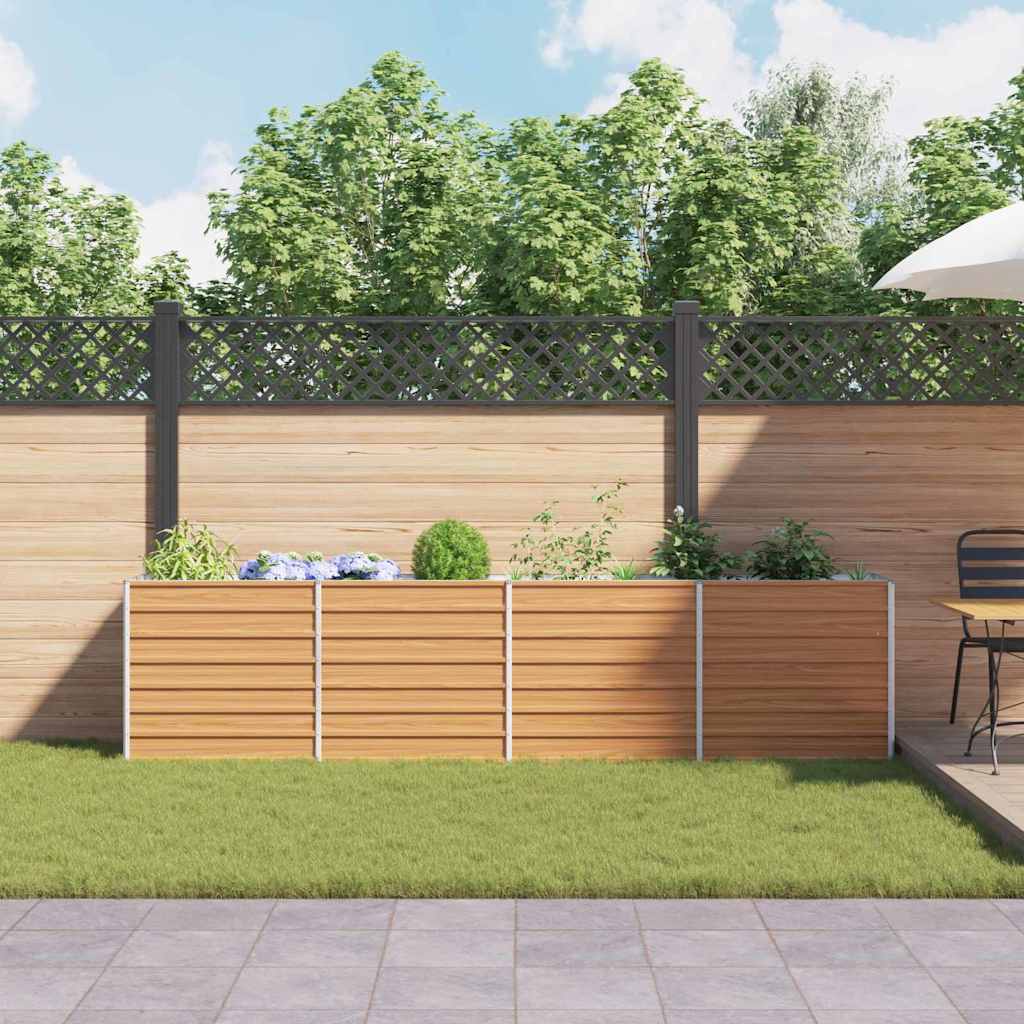 vidaXL Hochbeet Hellbraun 320 x 40 x 77 cm Verzinkter Stahl