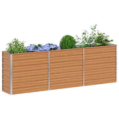 vidaXL Hochbeet Hellbraun 240 x 40 x 77 cm Verzinkter Stahl