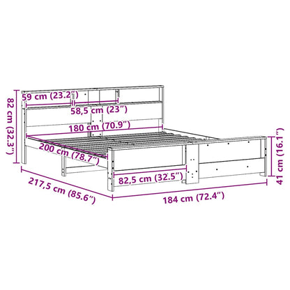 Bettrahmen mit Kopfteil Weiß 180 x 200 cm Holzwerkstoff