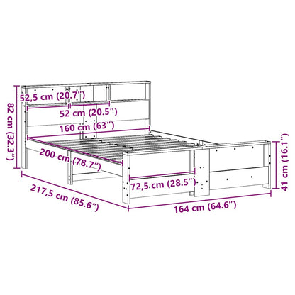 Bettrahmen mit Kopfteil Wachsbraun 160 x 200 cm Holzwerkstoff