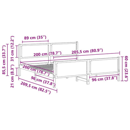 Bettrahmen mit Kopfteil Hellgrau 200 x 200 cm Stoff