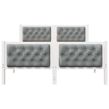 Bettrahmen Hellgrau 140 x 200 cm Massives Kiefernholz