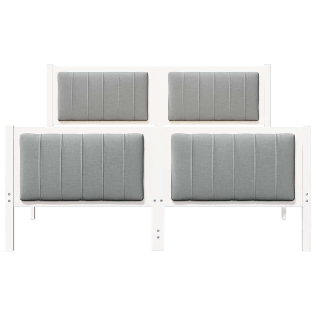 Bettgestell Weiß und Hellgrau 140 x 200 cm Massivholz Kiefer