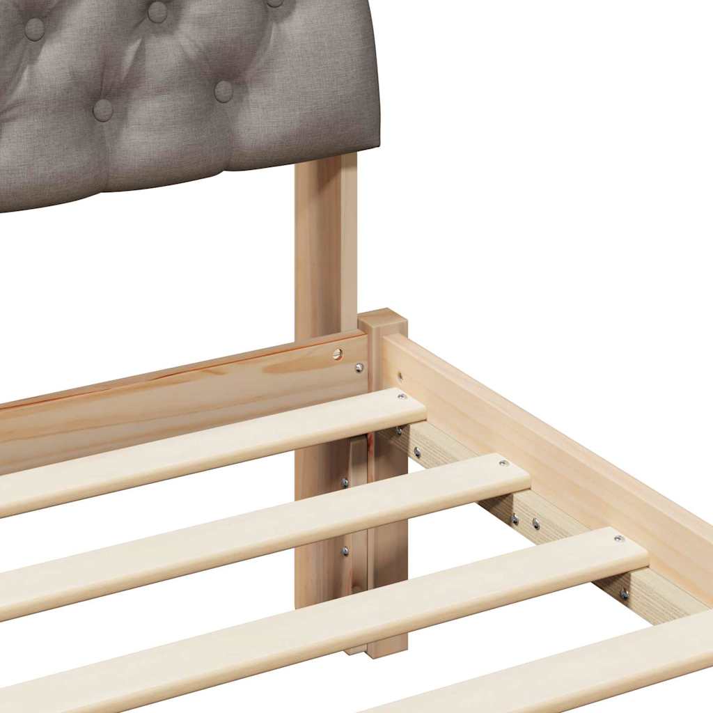 Bettgestell Braun und Taupe 200 x 200 cm Massivholz Kiefer