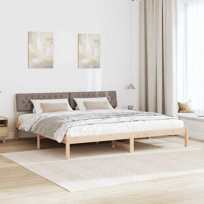 Bettgestell Braun und Taupe 200 x 200 cm Massivholz Kiefer