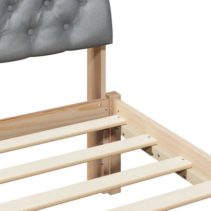 Bettgestell Braun und hellgrau 180 x 200 cm Massivholz Kiefer