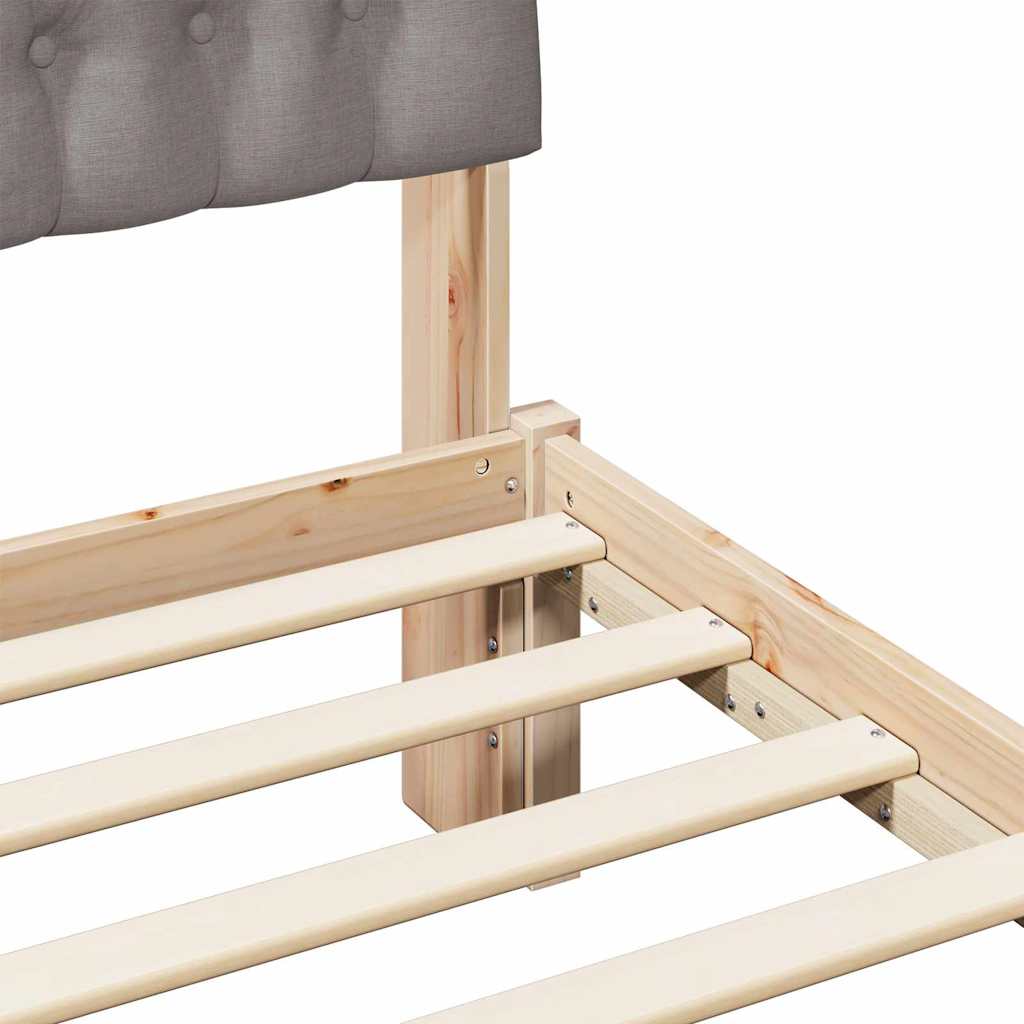 Bettgestell mit gepolstertem Kopfteil Braun 150 x 200 cm