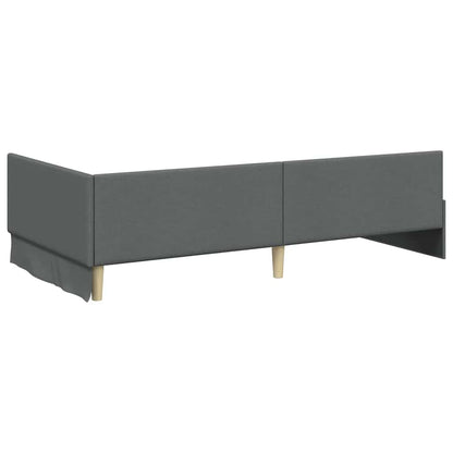 vidaXL Eckbettgestell mit Matratze Sonstiges 2 pcs Grau Stoff