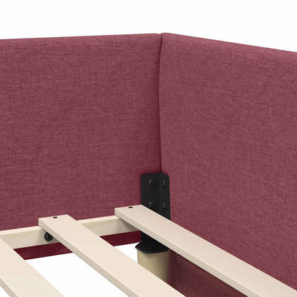 vidaXL Eckbettgestell mit Matratze Sonstiges 2 pcs Rot Stoff