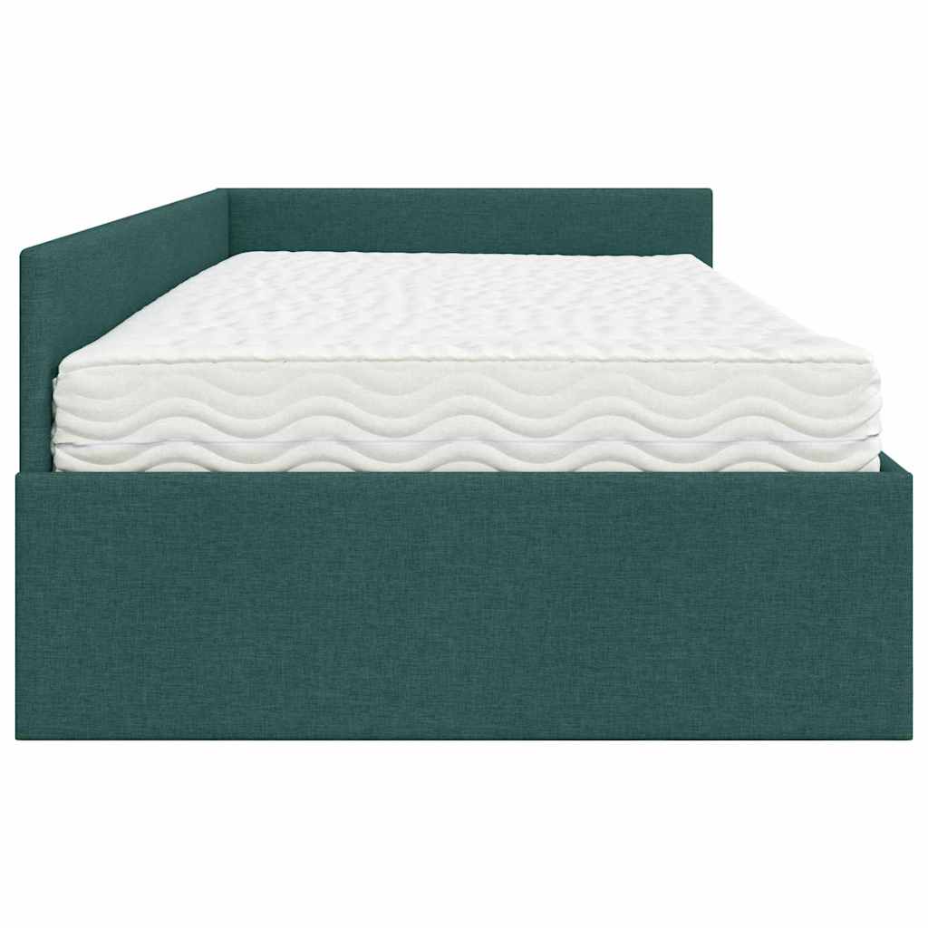 vidaXL Eckbettgestell mit Matratze Sonstiges 2 pcs Grün Stoff