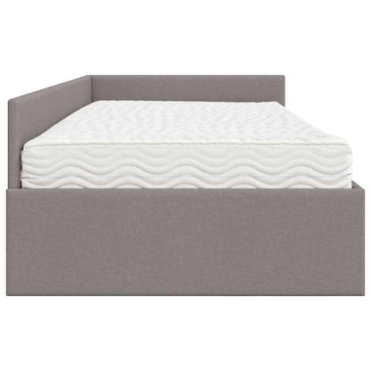 vidaXL Eckbettgestell mit Matratze Sonstiges 2 pcs Taupe Stoff