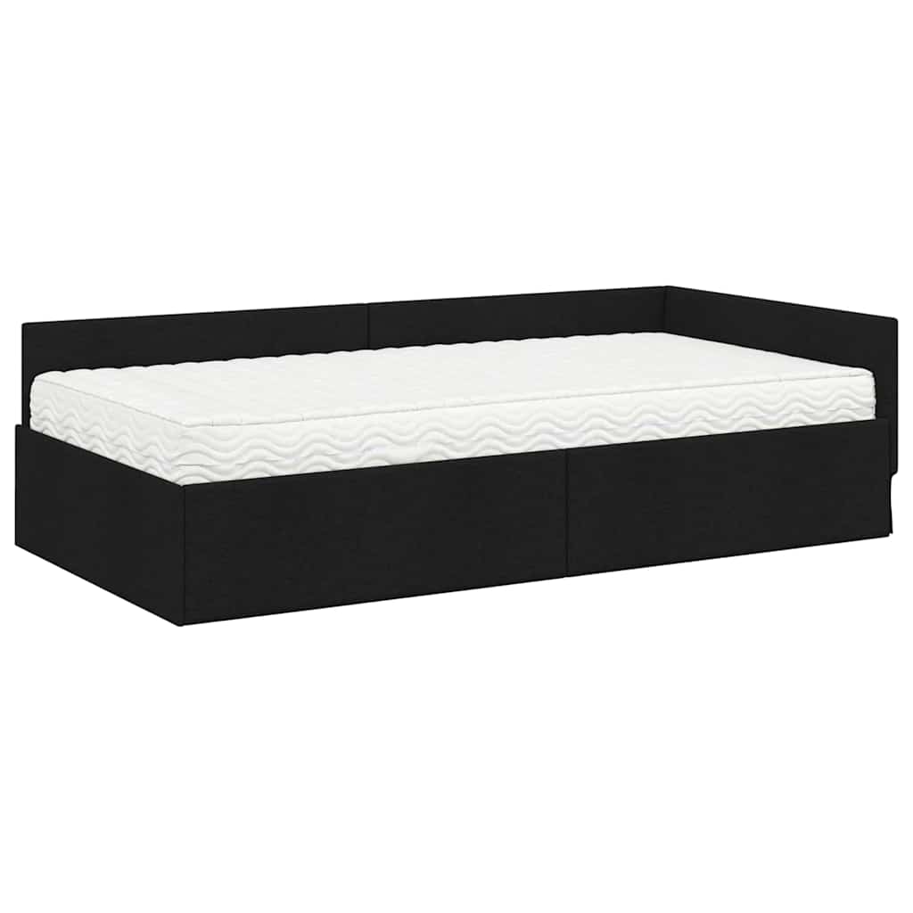 vidaXL Eckbettgestell mit Matratze Sonstiges 2 pcs Schwarz Stoff