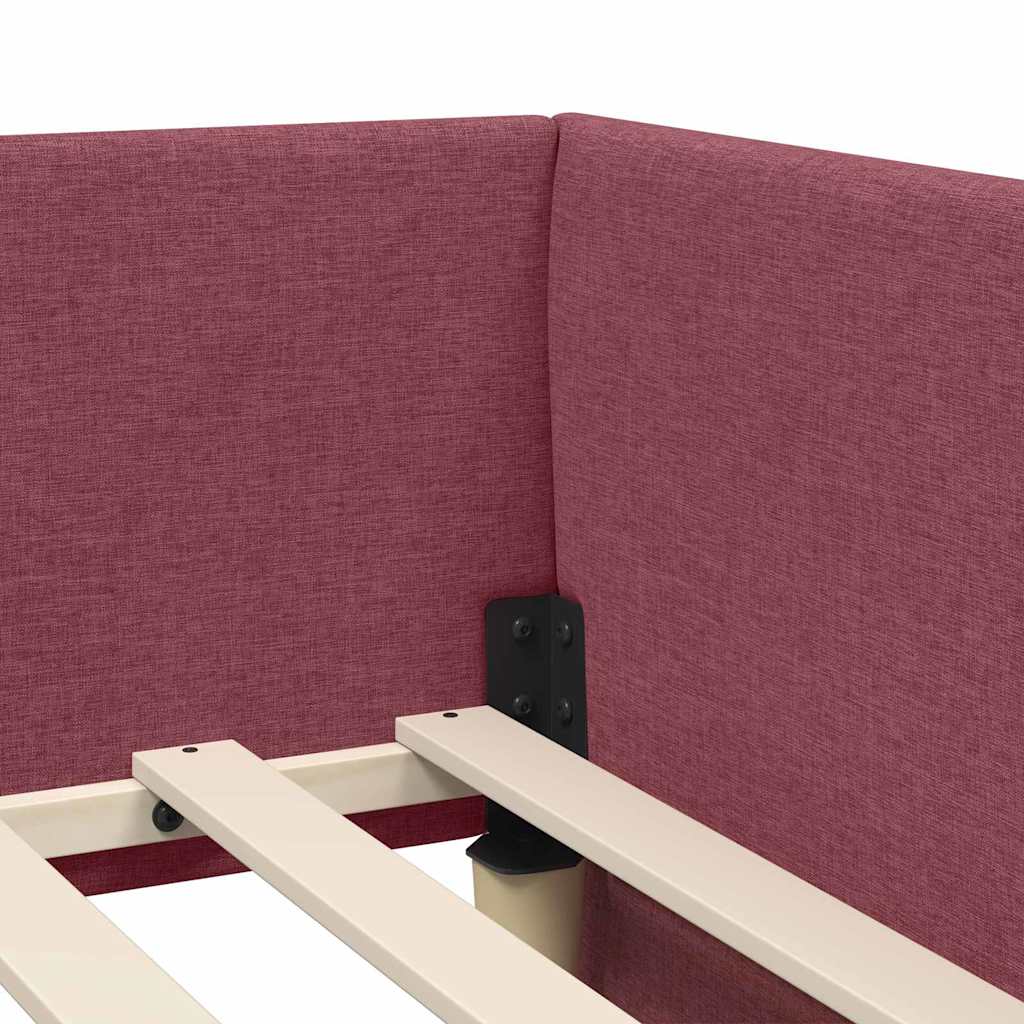 vidaXL Eckbettgestell mit Matratze Sonstiges 2 pcs Grau Stoff