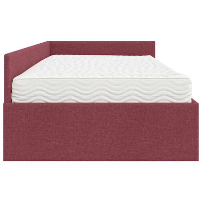vidaXL Eckbettgestell mit Matratze Sonstiges 2 pcs Grau Stoff